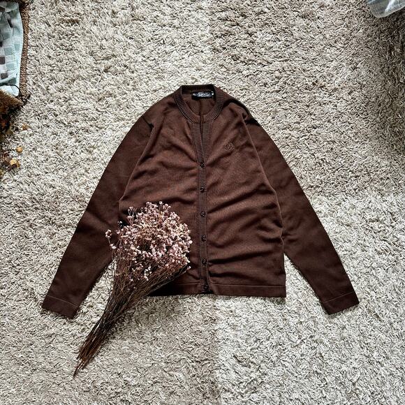 Vintage 70s Givenchy Sport Paris Brown Cardigan Made In France Women’s Size 38 - Picture 1 of 8